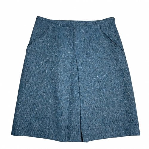 Pre-owned Tocca Tweed Mid-length Skirt In Blue