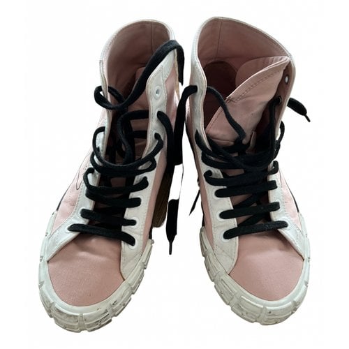 Pre-owned Prada Cloth High Trainers In Pink