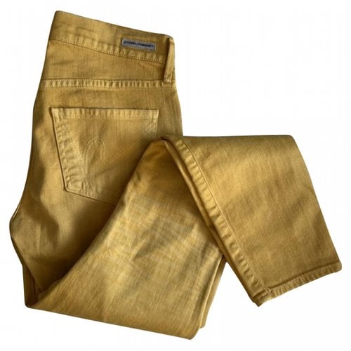 Pre-owned Citizens Of Humanity Straight Jeans In Yellow