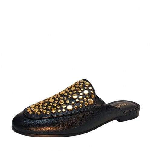 Pre-owned Michael Kors Leather Flats In Black