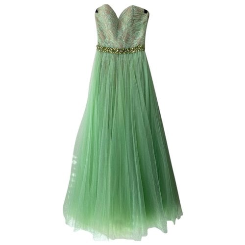 Pre-owned Sherri Hill Lace Maxi Dress In Green