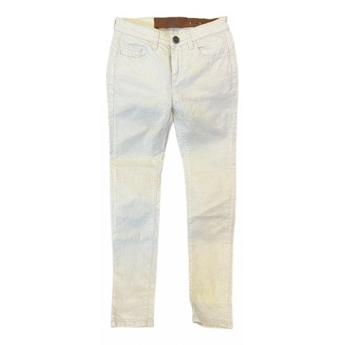 Pre-owned Pinko Slim Jeans In White