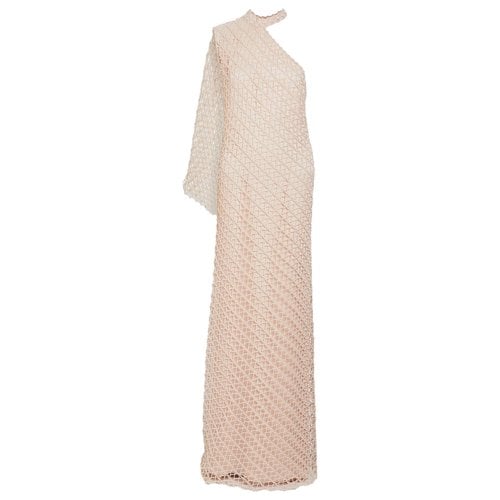 Pre-owned Sandra Mansour Maxi Dress In Beige