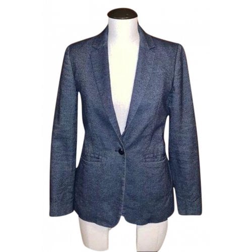 Pre-owned Massimo Dutti Wool Blazer In Blue