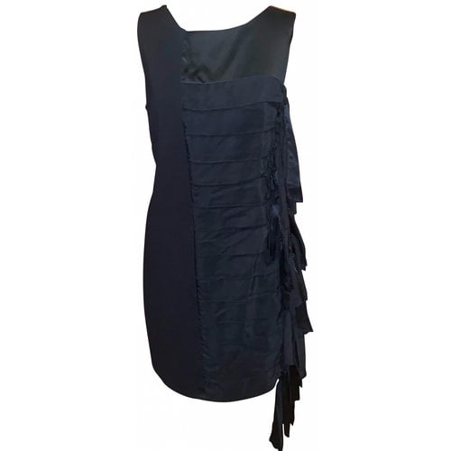 Pre-owned Bcbg Max Azria Silk Mini Dress In Black