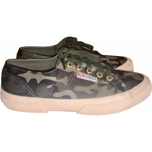 Pre-owned Superga Cloth Trainers In Green