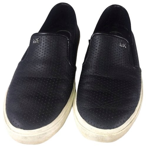 Pre-owned Michael Kors Leather Trainers In Black