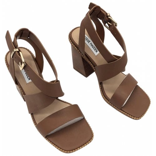 Pre-owned Steve Madden Leather Sandals In Brown