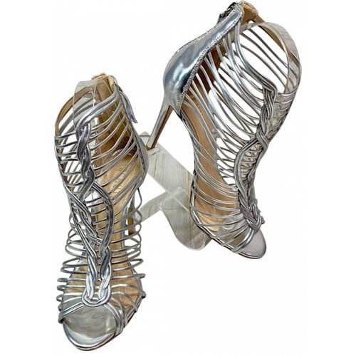 Pre-owned Schutz Leather Sandals In Silver