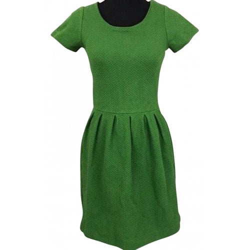 Pre-owned Ganni Mini Dress In Green