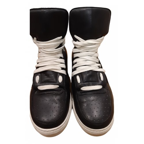 Pre-owned Kris Van Assche Leather High Trainers In Black