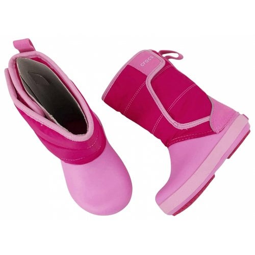 Pre-owned Crocs Boots In Pink