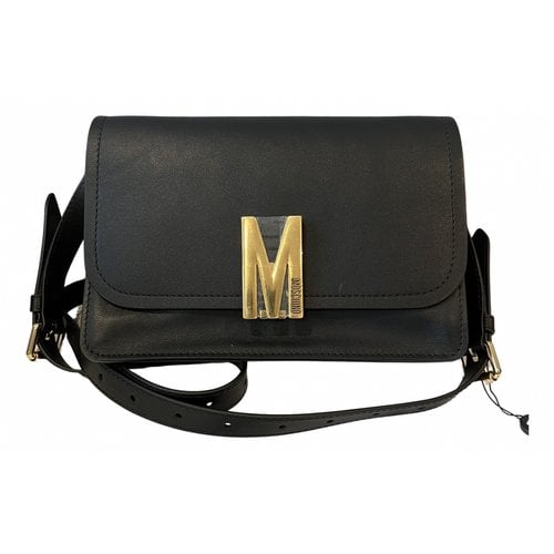 Pre-owned Moschino Leather Crossbody Bag In Black