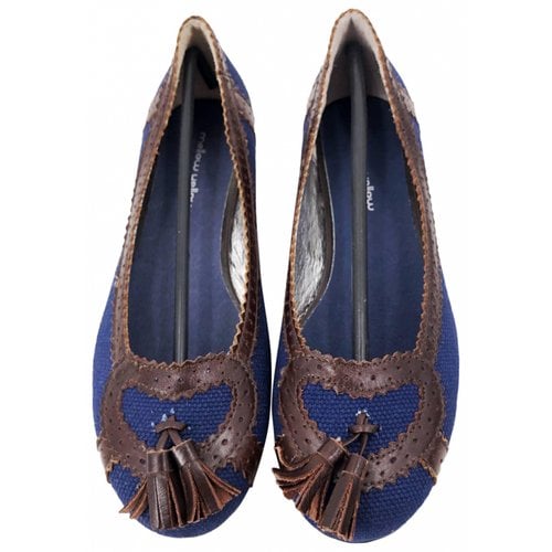 Pre-owned Anniel Leather Ballet Flats In Blue