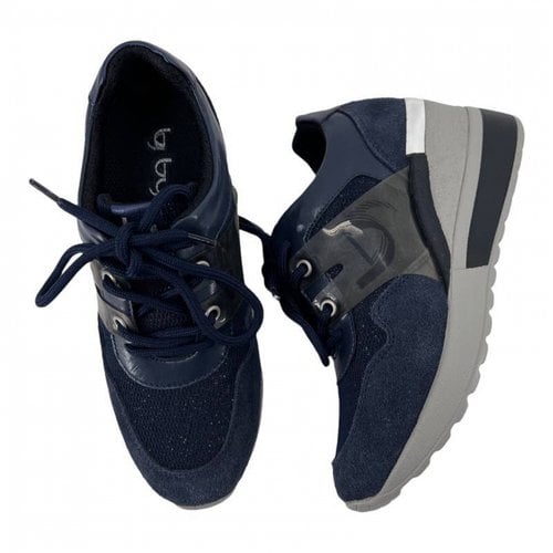 Pre-owned Byblos Leather Trainers In Blue