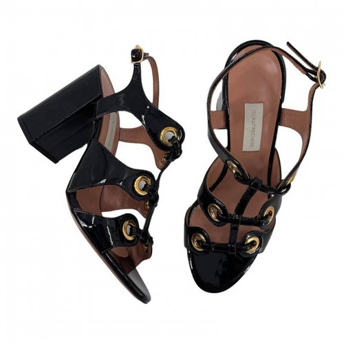 Pre-owned L'autre Chose Patent Leather Sandals In Black