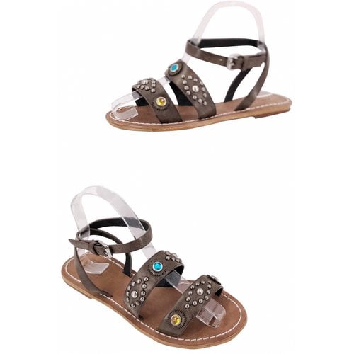 Pre-owned Anthropologie Leather Sandals In Brown