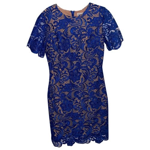 Pre-owned Dress The Population Lace Mid-length Dress In Blue