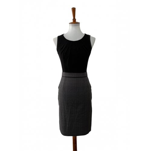Pre-owned Hugo Boss Wool Mini Dress In Black