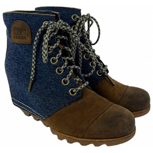 Pre-owned Sorel Leather Boots In Blue