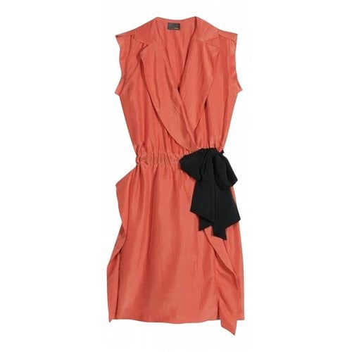 Pre-owned Fendi Silk Dress In Orange