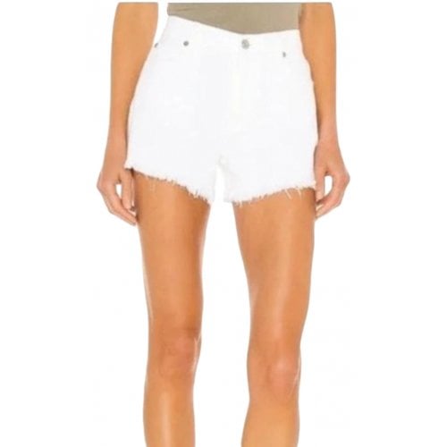 Pre-owned 7 For All Mankind Mini Short In White