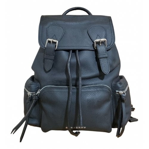 Pre-owned Burberry Leather Backpack In Black