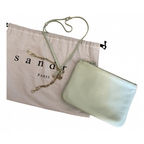 Pre-owned Sandro Leather Clutch Bag In Green