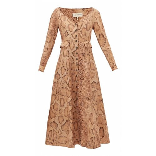 Pre-owned Mara Hoffman Linen Maxi Dress In Brown