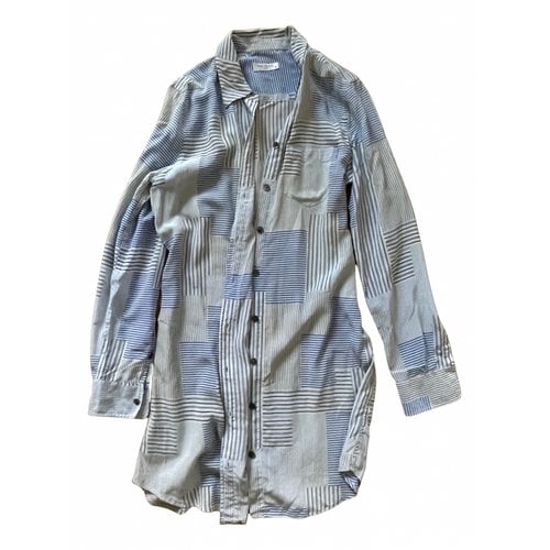 Pre-owned Equipment Silk Tunic In Blue