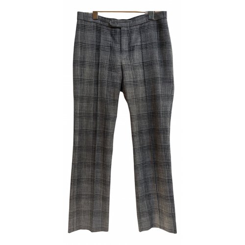 Pre-owned Isabel Marant Wool Straight Pants In Grey
