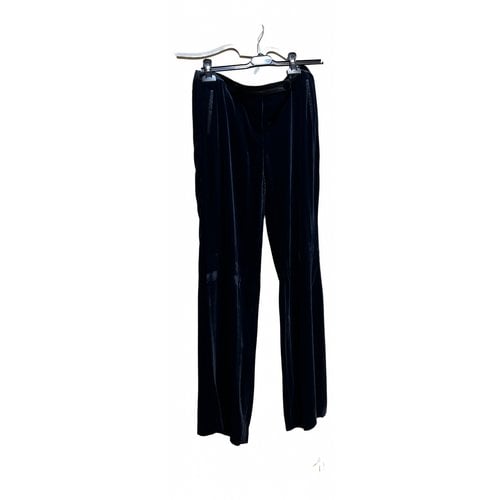 Pre-owned Giorgio Armani Velvet Trousers In Blue