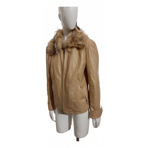Pre-owned Fratelli Rossetti Leather Jacket In Beige