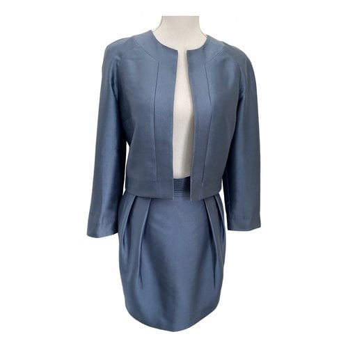 Pre-owned Stella Mccartney Silk Mini Dress In Blue