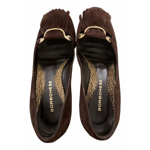 Pre-owned Borbonese Ballet Flats In Brown
