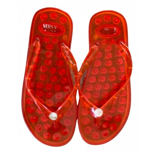 Pre-owned Versace Sandals In Red