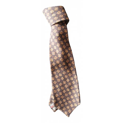 Pre-owned Saint Laurent Wool Tie In Brown
