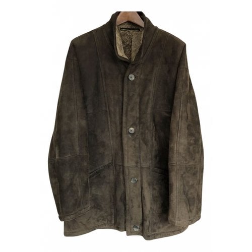 Pre-owned Saint Laurent Leather Coat In Brown
