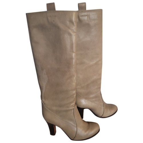Pre-owned L'autre Chose Leather Boots In Beige