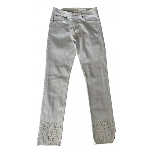 Pre-owned Saint Laurent Slim Jeans In White