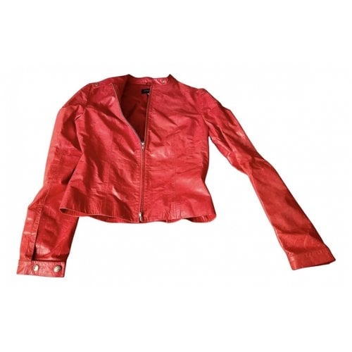 Pre-owned Patrizia Pepe Leather Jacket In Red