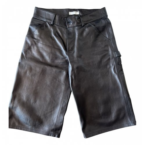 Pre-owned Bottega Veneta Leather Shorts In Black