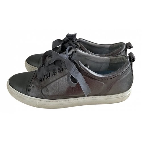 Pre-owned Lanvin Leather Trainers In Metallic