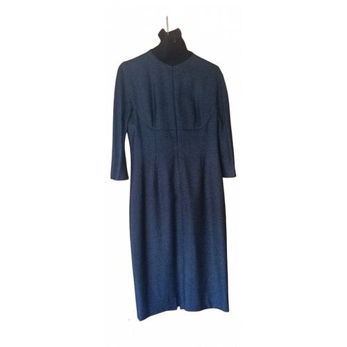 Pre-owned Gio' Guerreri Wool Mid-length Dress In Blue