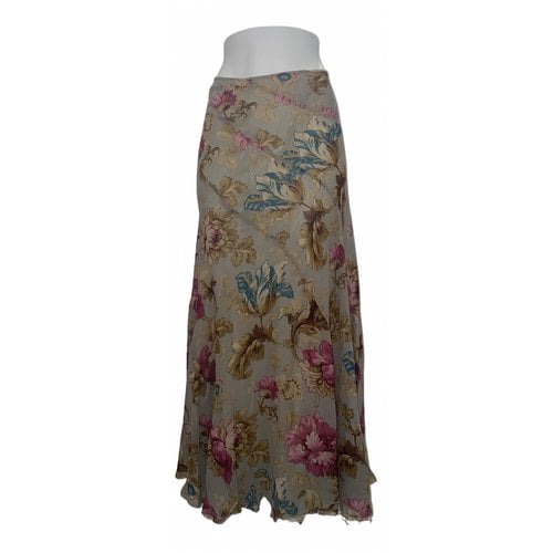 Pre-owned Kenzo Silk Maxi Skirt In Multicolour