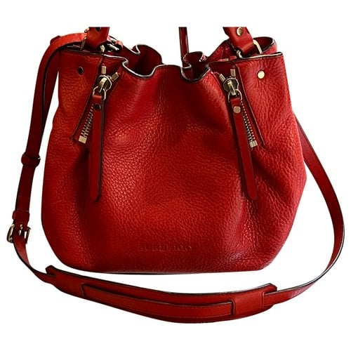 Pre-owned Burberry Canterbury Leather Handbag In Red