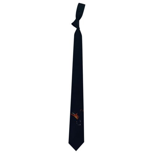 Pre-owned Alexander Mcqueen Silk Tie In Black