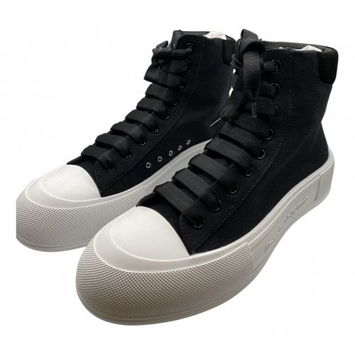 Pre-owned Alexander Mcqueen High Trainers In Black