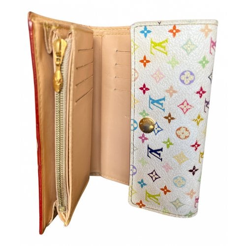 Pre-owned Louis Vuitton Alexandra Leather Wallet In White
