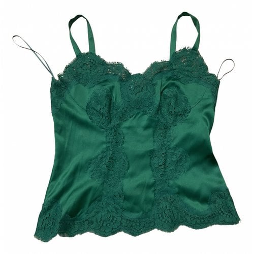 Pre-owned Dolce & Gabbana Silk Camisole In Green